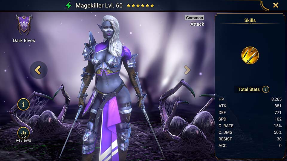 Magekiller RAID Shadow Legends Info Skills Equipment Mastery Guide