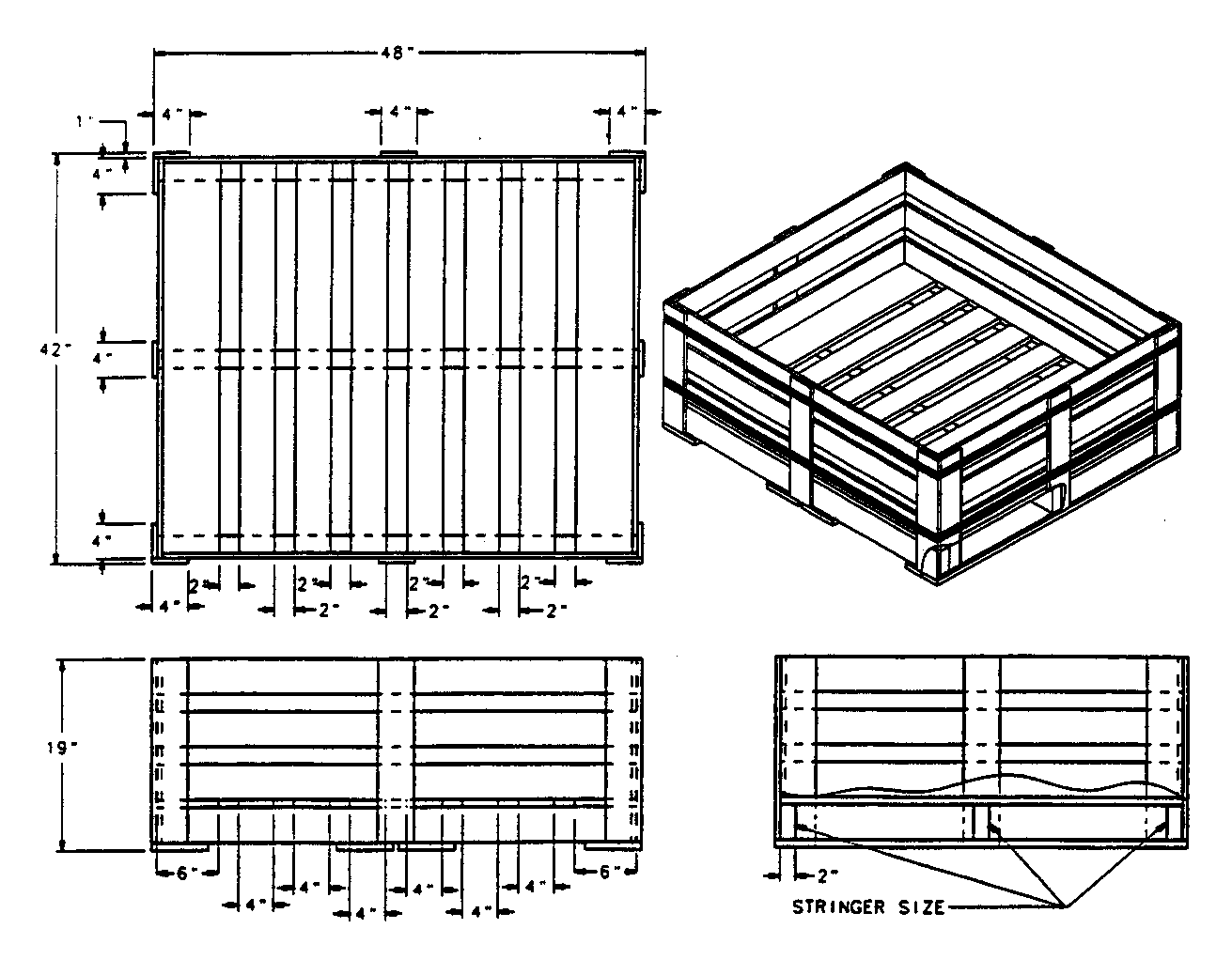 BOX, 42″ WOODEN PALLET