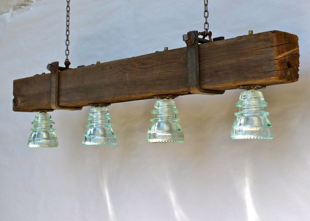 Telegraph Pole Crossarm Chandelier Insulator Light LED 4 3x4x42
