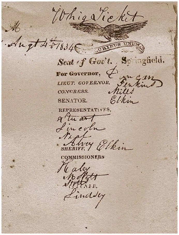 Lincoln Ballots 18341864 The Rail Splitter