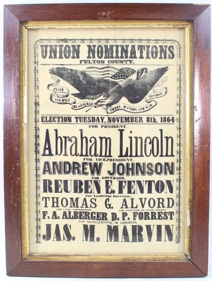 Lincoln & Johnson Broadside The Rail Splitter