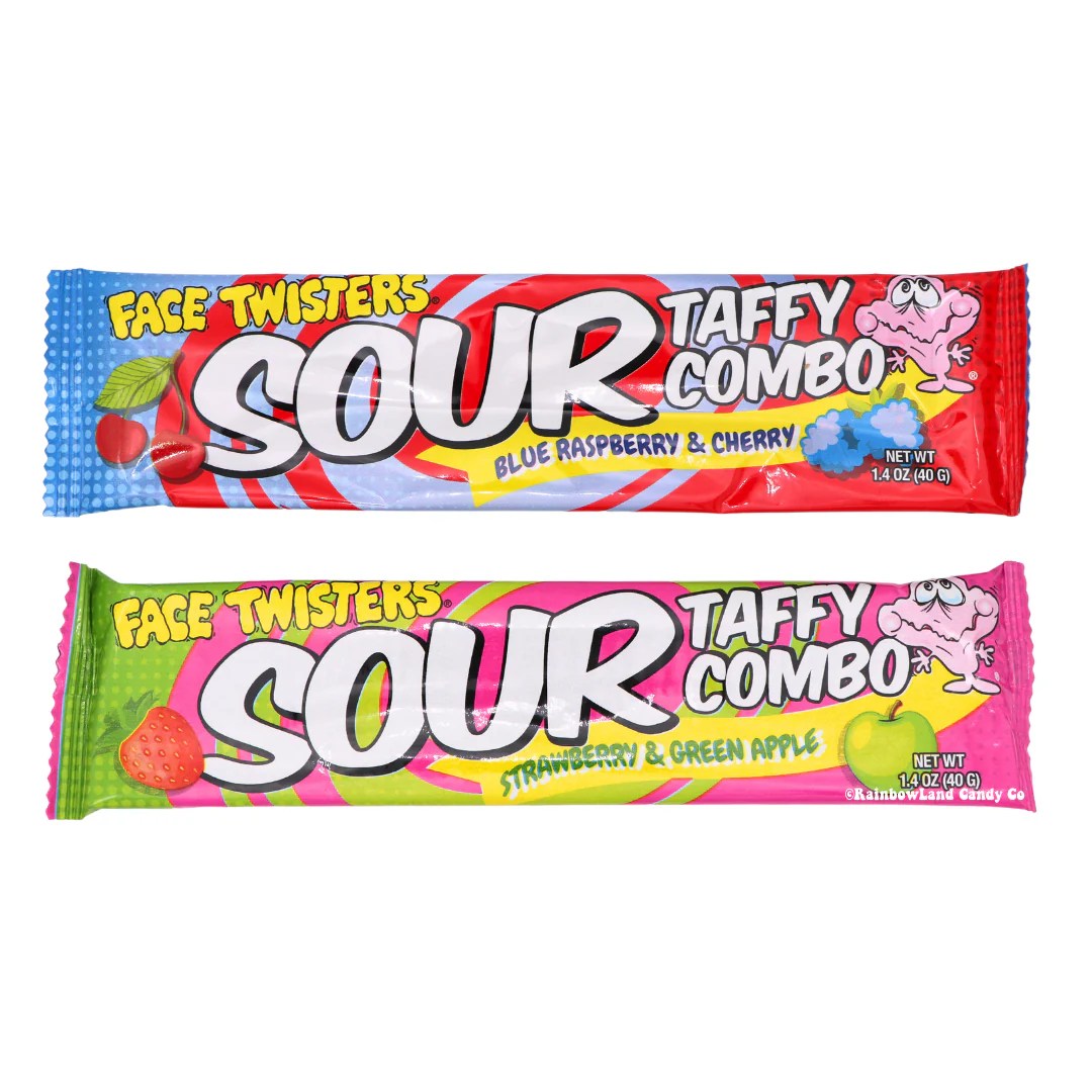 Face Twisters Sour Taffy (one) RainbowLand Candy Co