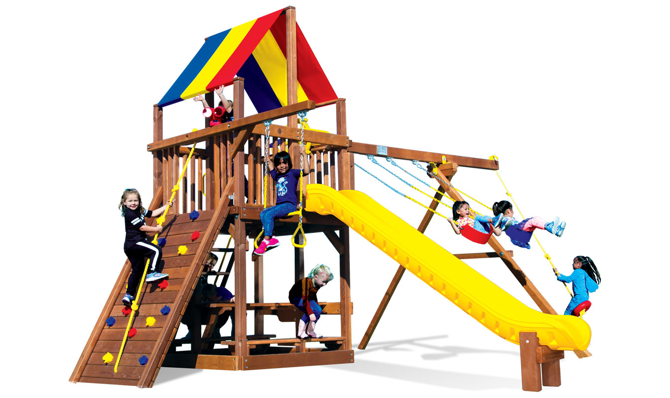 Clubhouse swing sets at Rainbow Play Systems of Illinois