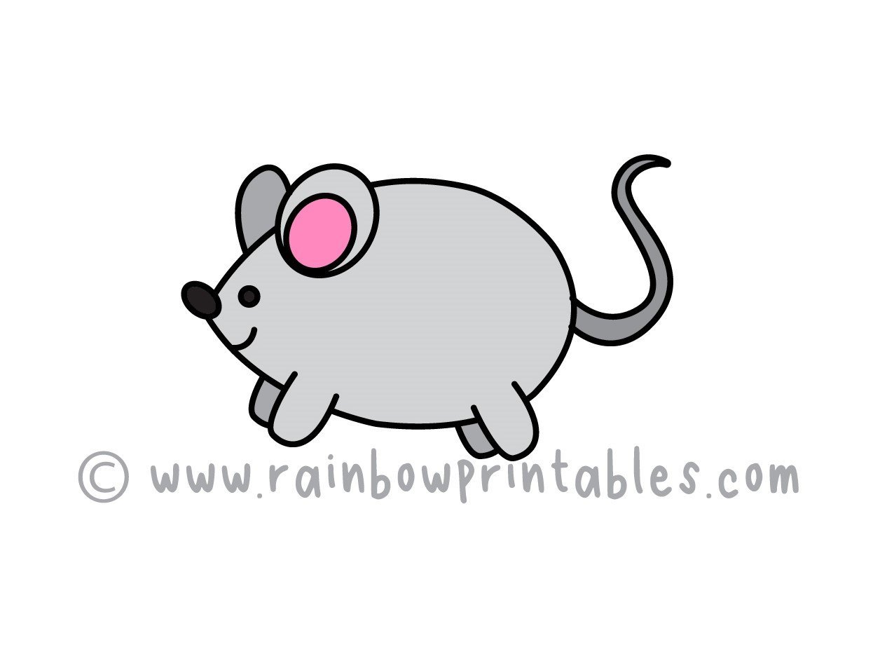 How To Draw a Mouse (Cute Step by Step Guide for Kids) Rainbow Printables