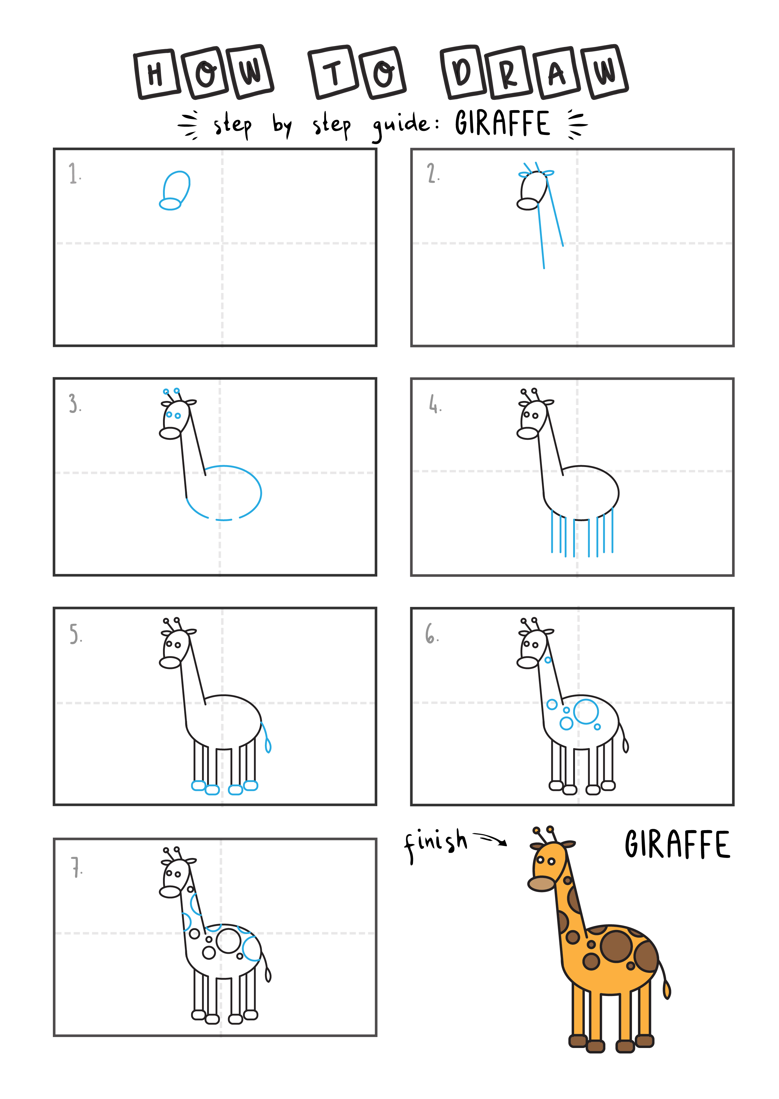 How To Draw A Giraffe Head Step By Step at Drawing Tutorials