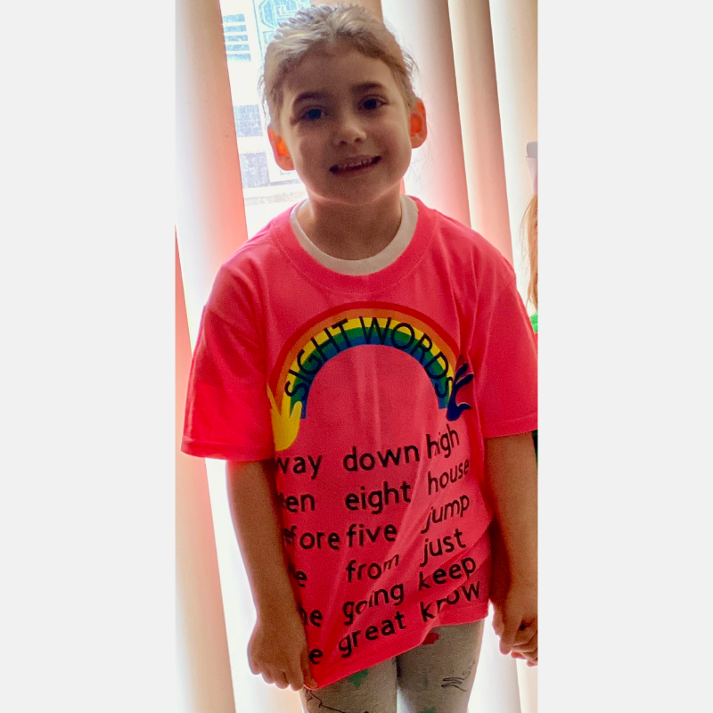 1st Grade Sight Word Shirt (Pink) Rainbows Of Learning