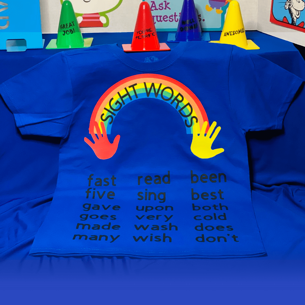 2nd Grade Sight Word Shirt (Blue) Rainbows Of Learning