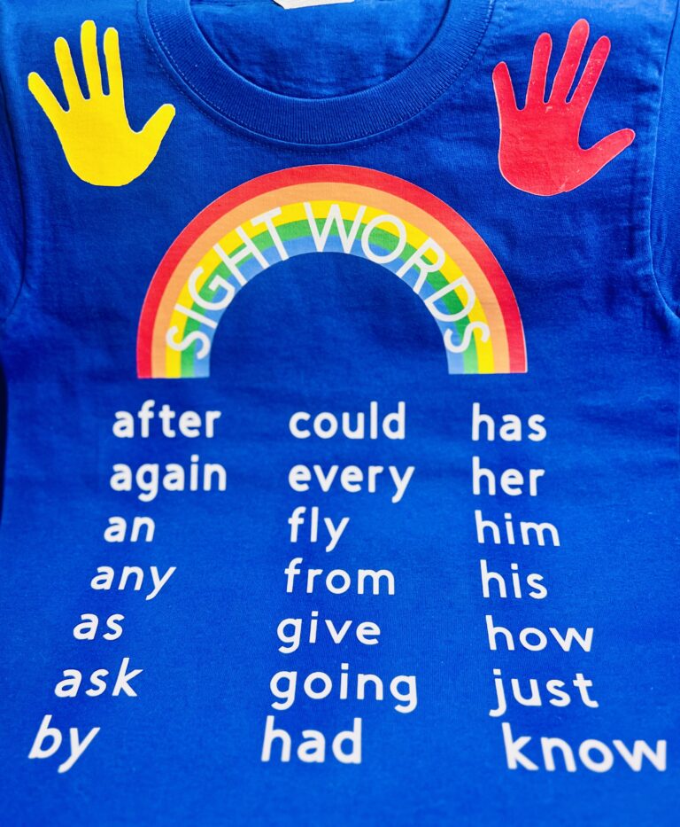 1st Grade Sight Word Shirt (Blue) Rainbows Of Learning