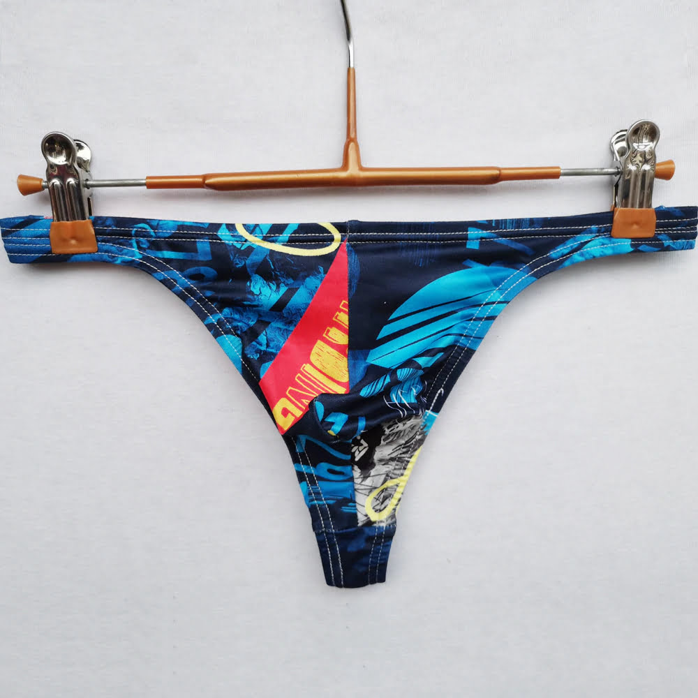 Fashion Print Mens GStrings, 5pcs set Rainbow Thongs