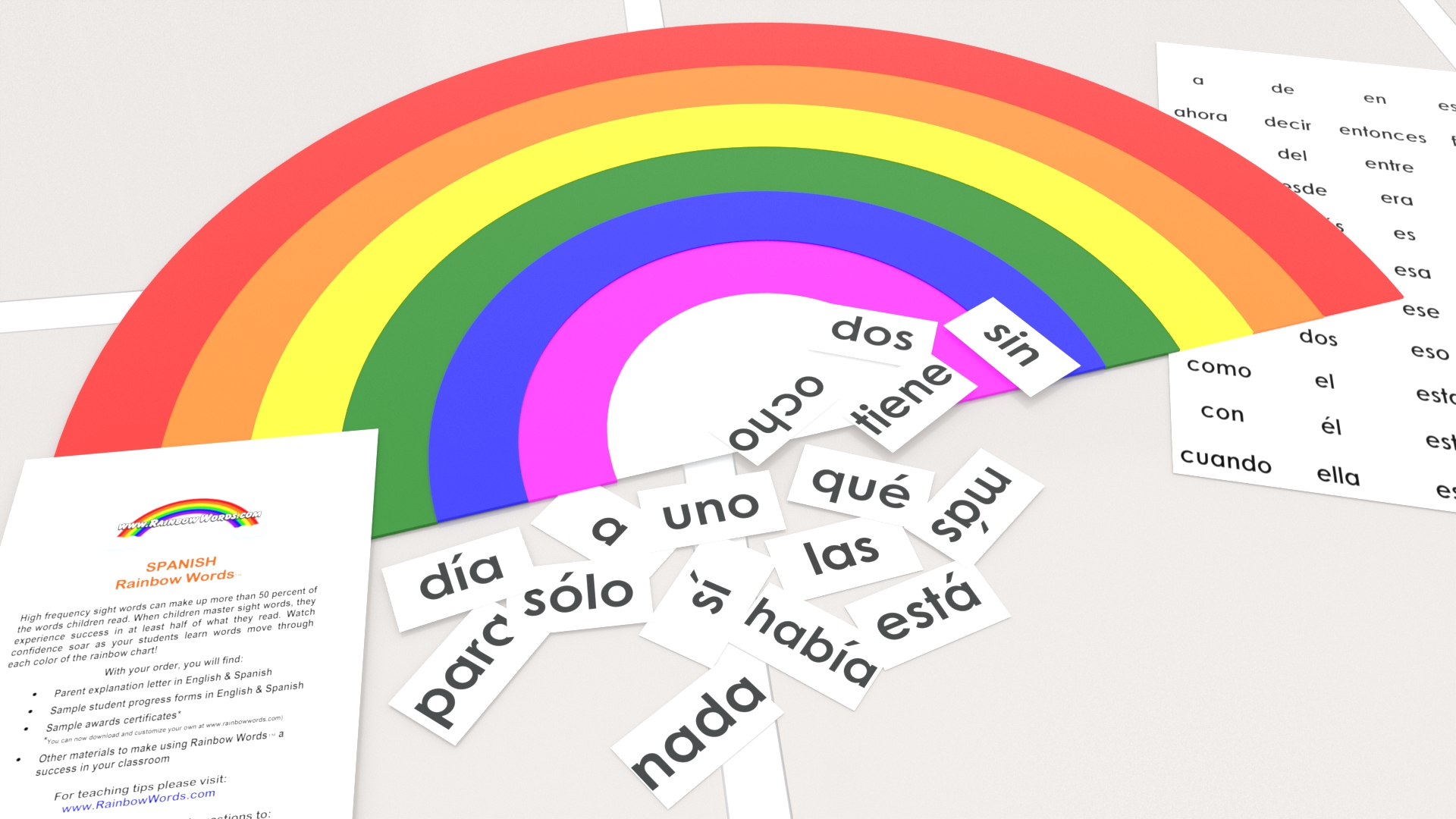 Rainbow Words Spanish