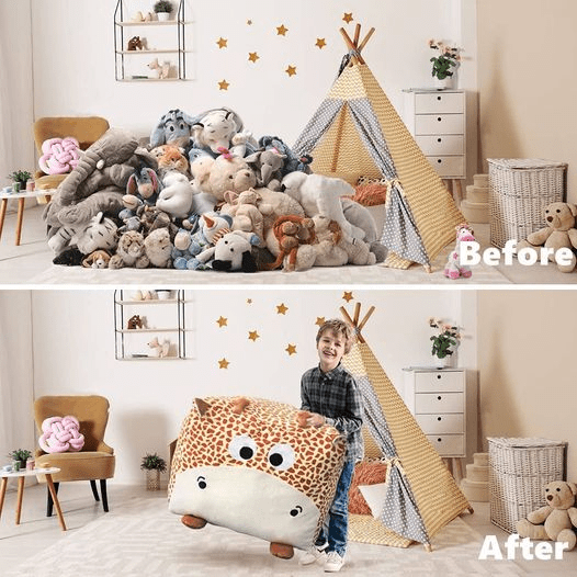 Stuffed Animal Storage Bean Bag Chair Raining Deals