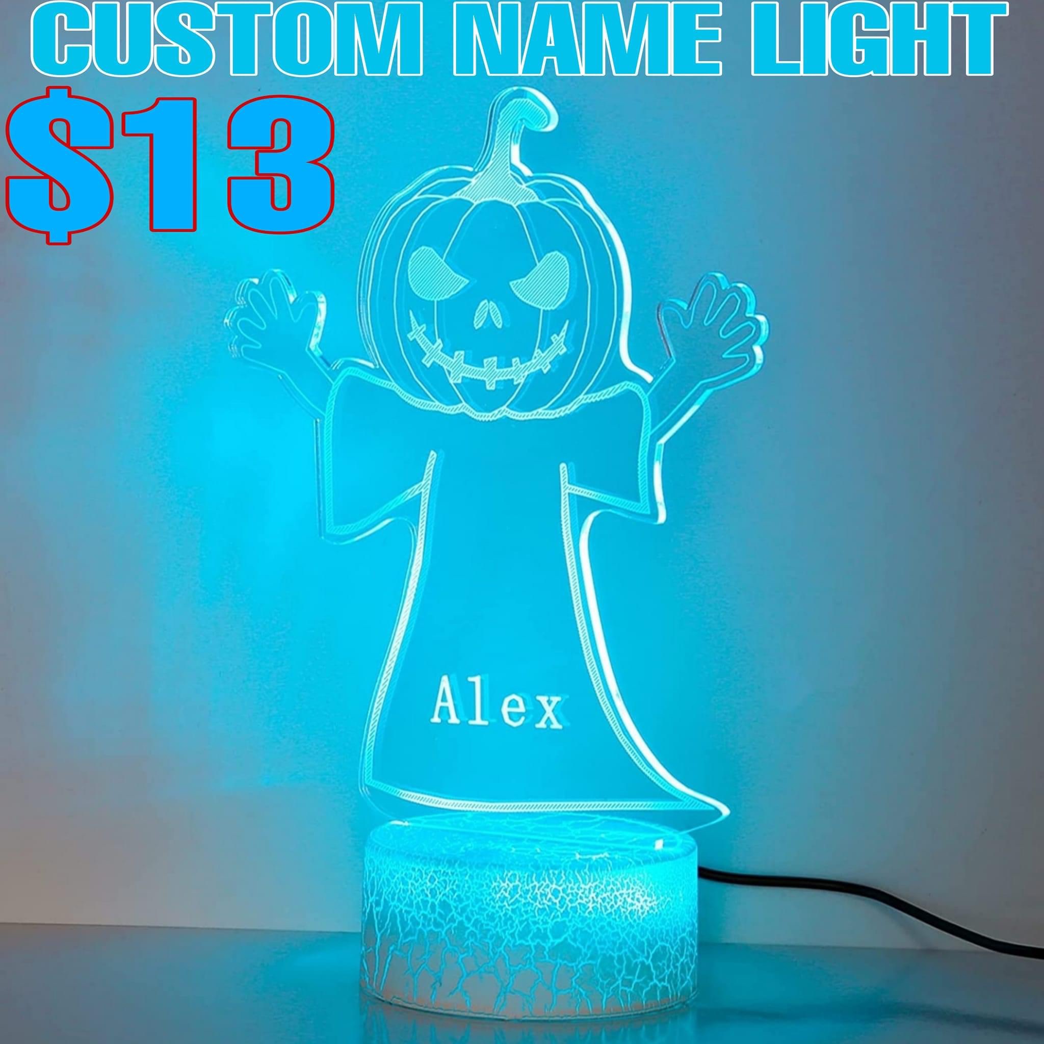 Personalized Halloween Night Lights Raining Deals