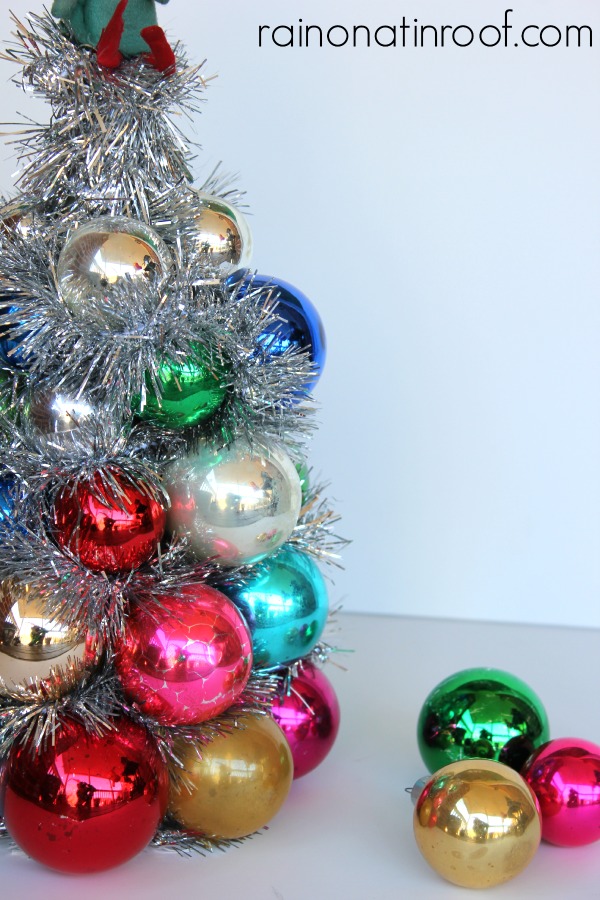 DIY Vintage Ball Ornament Tree