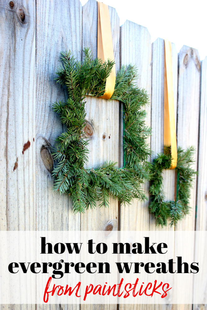 How to Make Evergreen Wreaths from Paint Sticks