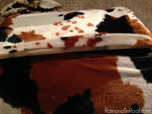 DIY Cowhide Lampshade via RainonaTinRoof.com #OnlineFabricStore #cowhide #knockoff #diy