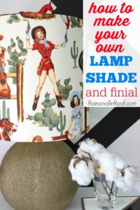 You can literally turn ANY fabric into a lampshade! Think of all the possibilities! How to Make a Lampshade & Finial via RainonaTinRoof.com