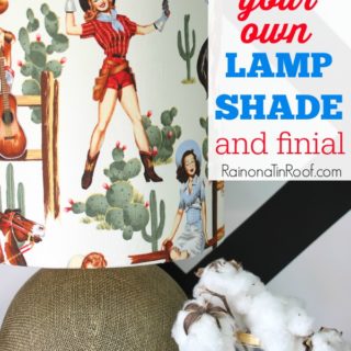 You can literally turn ANY fabric into a lampshade! Think of all the possibilities! How to Make a Lampshade & Finial via RainonaTinRoof.com