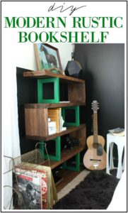 DIY Modern Rustic Bookshelf - simple build and costs about $40 in materials. Could do any color you wanted to!