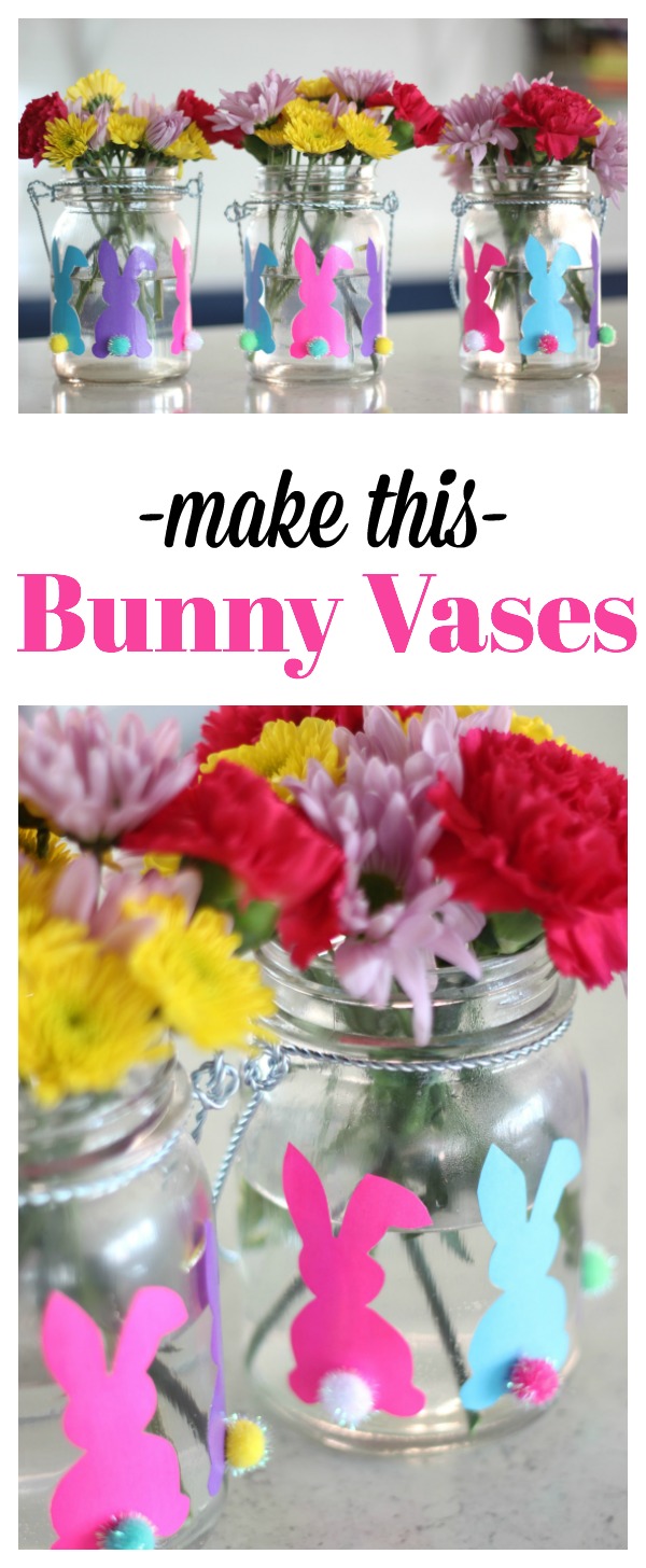 DIY Bunny Vases for Easter | Easy Easter Crafts | Easter Decorations | Bunny Crafts for Easter | Bunny Mason Jar Vases