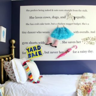 How to Create an Object and Text Feature Wall | Perfect for a kid's room and totally customizable! Great way to add a kid's unique personality to their room!