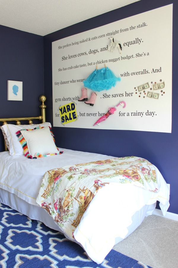 How to Create an Object and Text Feature Wall | Perfect for a kid's room and totally customizable! Great way to add a kid's unique personality to their room!