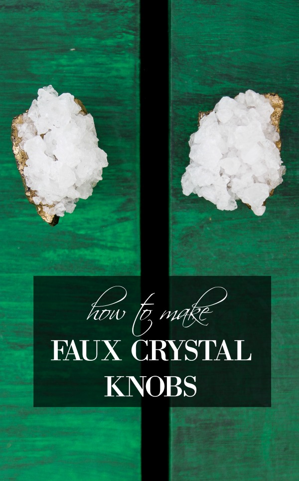 Give your furniture doors and drawers a touch of affordable glam with these easy to make DIY faux crystal knobs! It will take less than 10 minutes!