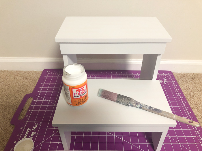 Step Stool Makeover with Mod Podge