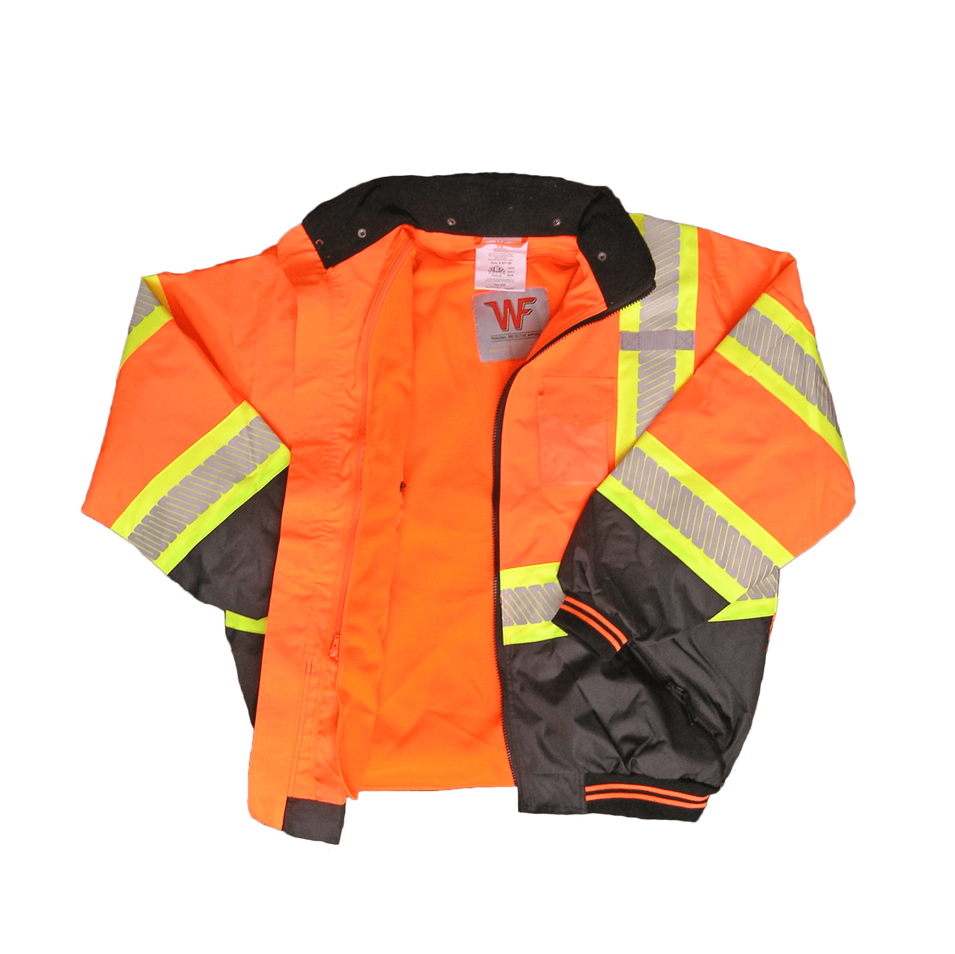 A8515B Designer Orange Bomber Jacket With Fleece Liner Work Force