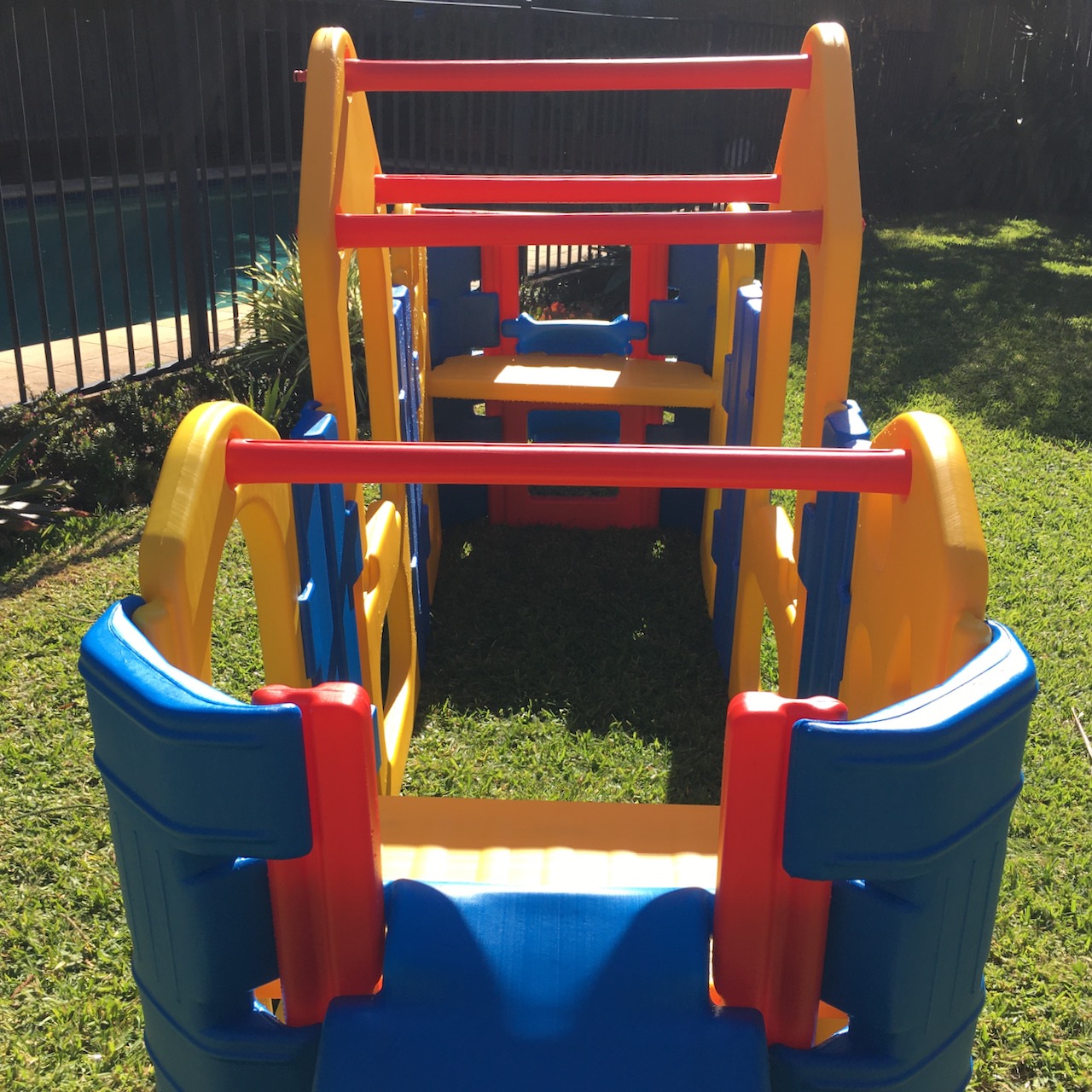 Kids Outdoor Play Gym MEGA MAXI With Two Steps/Slides And Water Spray