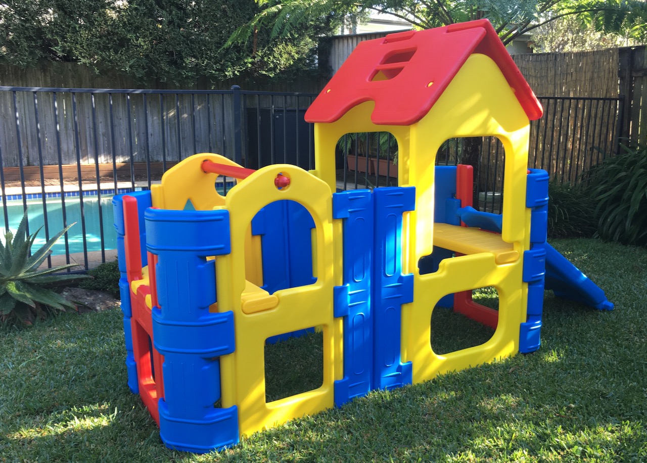 Kids Outdoor Play Gym MAXI CLIMBER With Two Steps/Slides And One Water