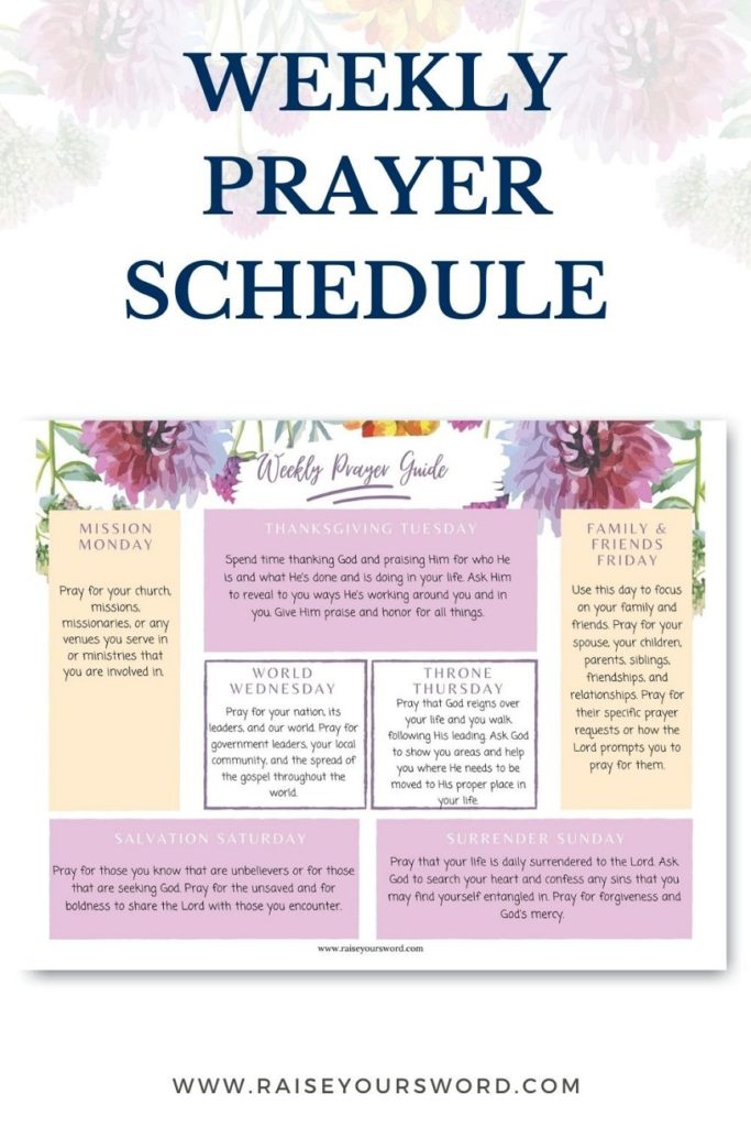 Weekly Prayer Schedule Weekly Prayer Schedule