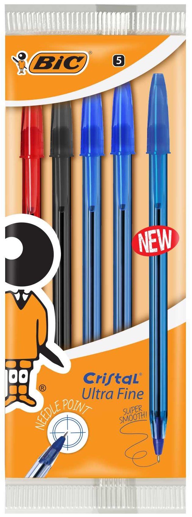 BIC 5pc 3 Blue Red Black - Raisons Distributors Ltd