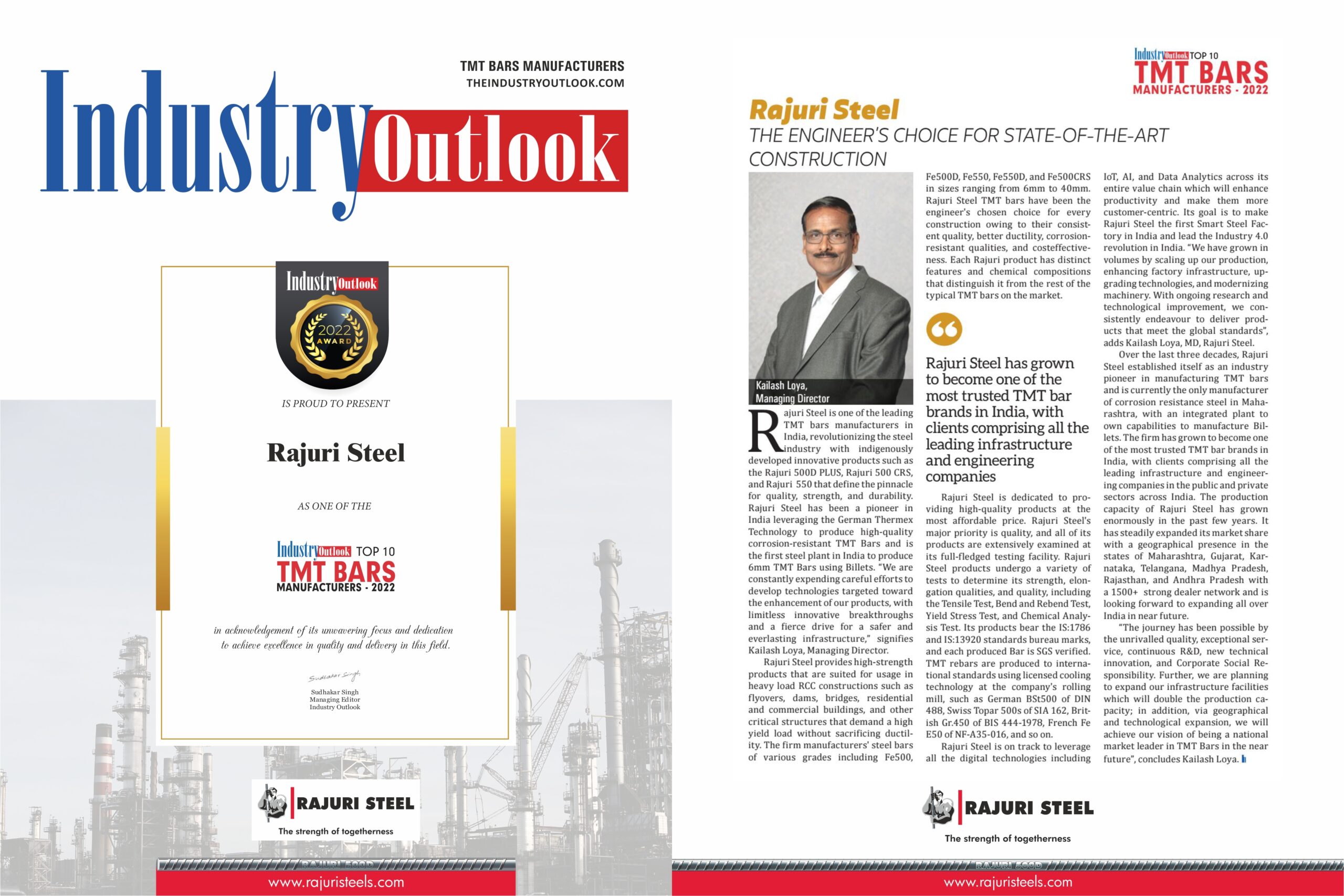 Rajuri Steel Top 10 TMT Bars Manufacturers 2022 Rajuri Steels