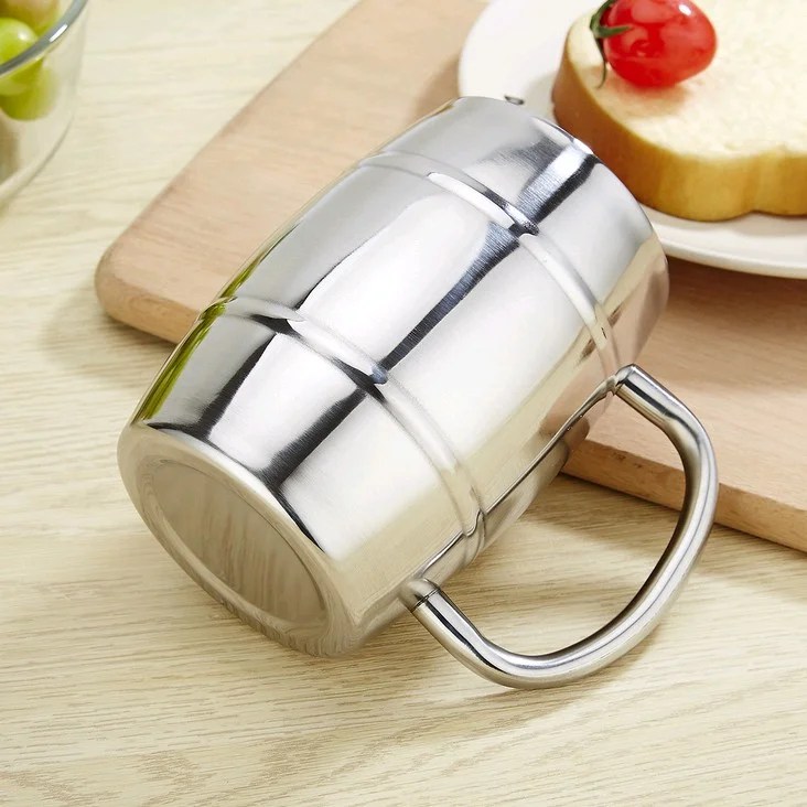 Wider Handle Stainless Steel Barrel Mug for Beer and Coffee RakaCups