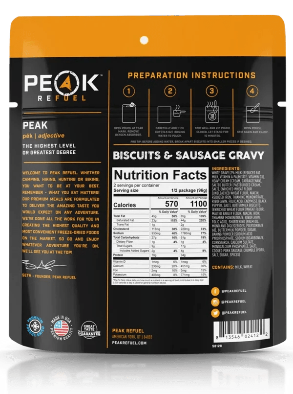 Peak Refuel Biscuits & Sausage Gravy RakAdx
