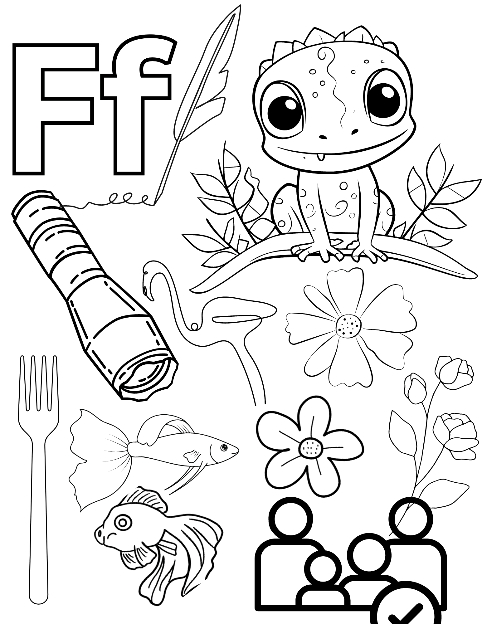 Letter F Coloring Pages Alphabet Online Coloring Pages