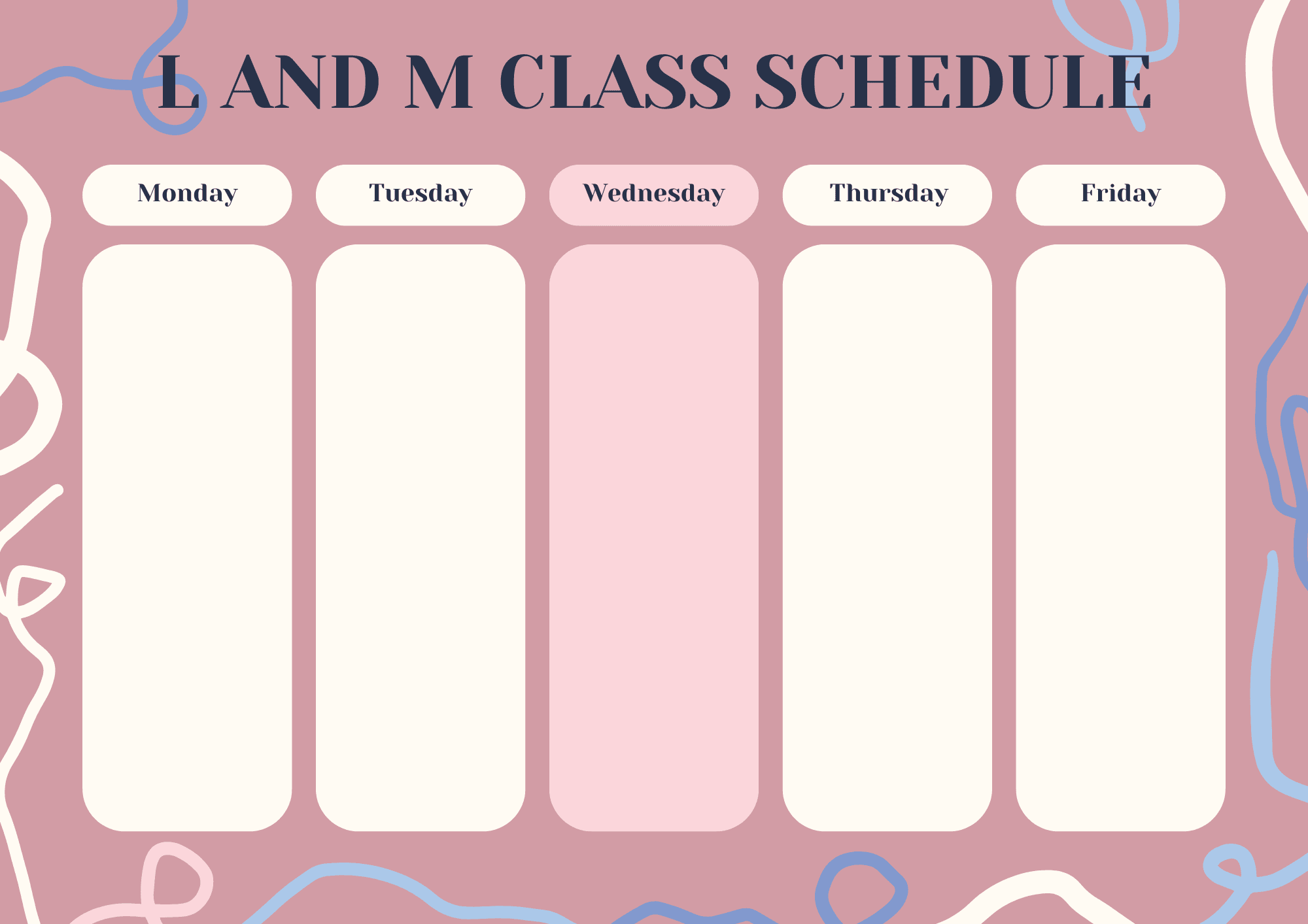 Class Planner; ESL Class Schedule; My Class Schedule by ganelorymonarca143 Raket.PH