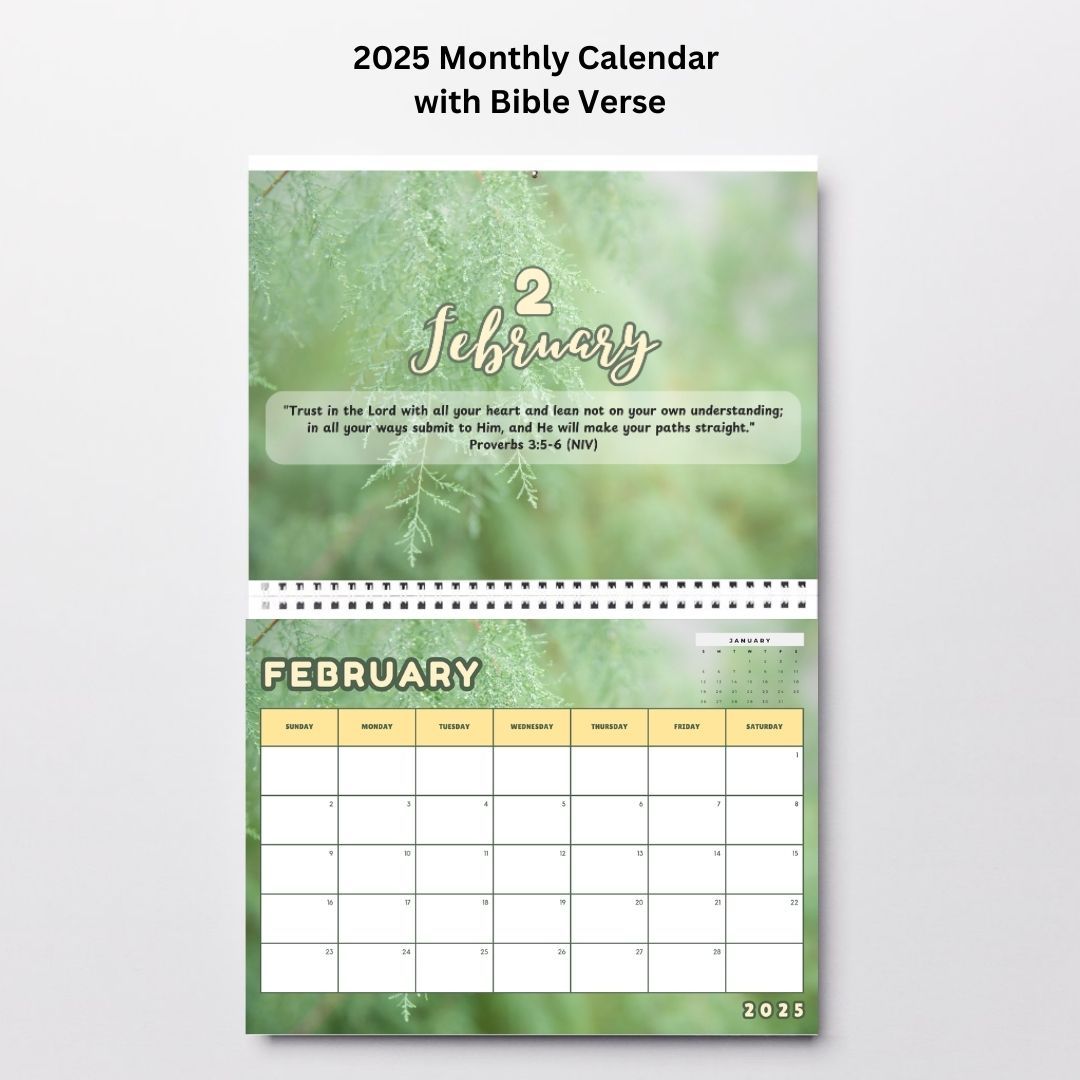 2025 Printable Monthly Calendar with Bible Verse by tabithadigitalph Raket.PH