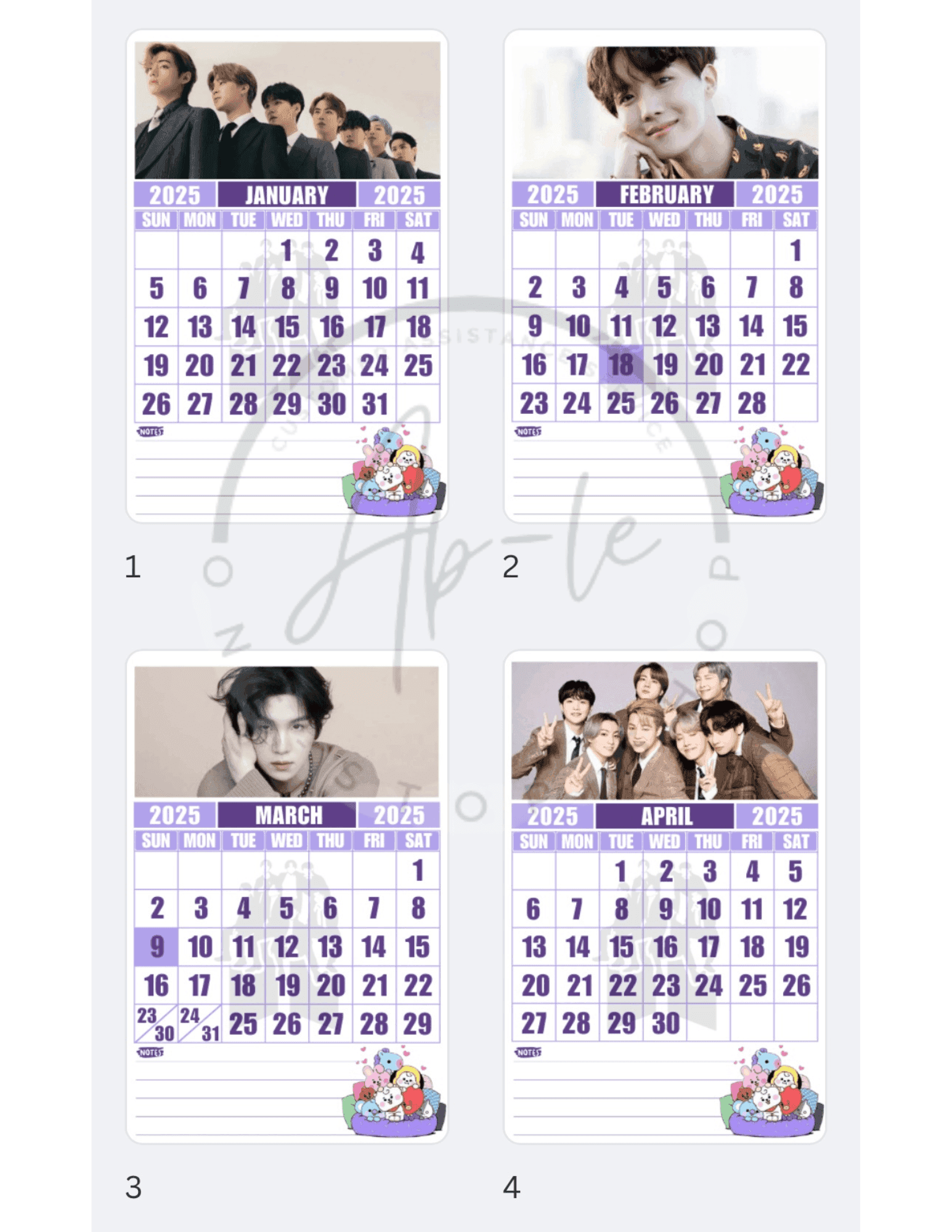 2025 BTS Calendar Template by appleofyoureyes Raket.PH