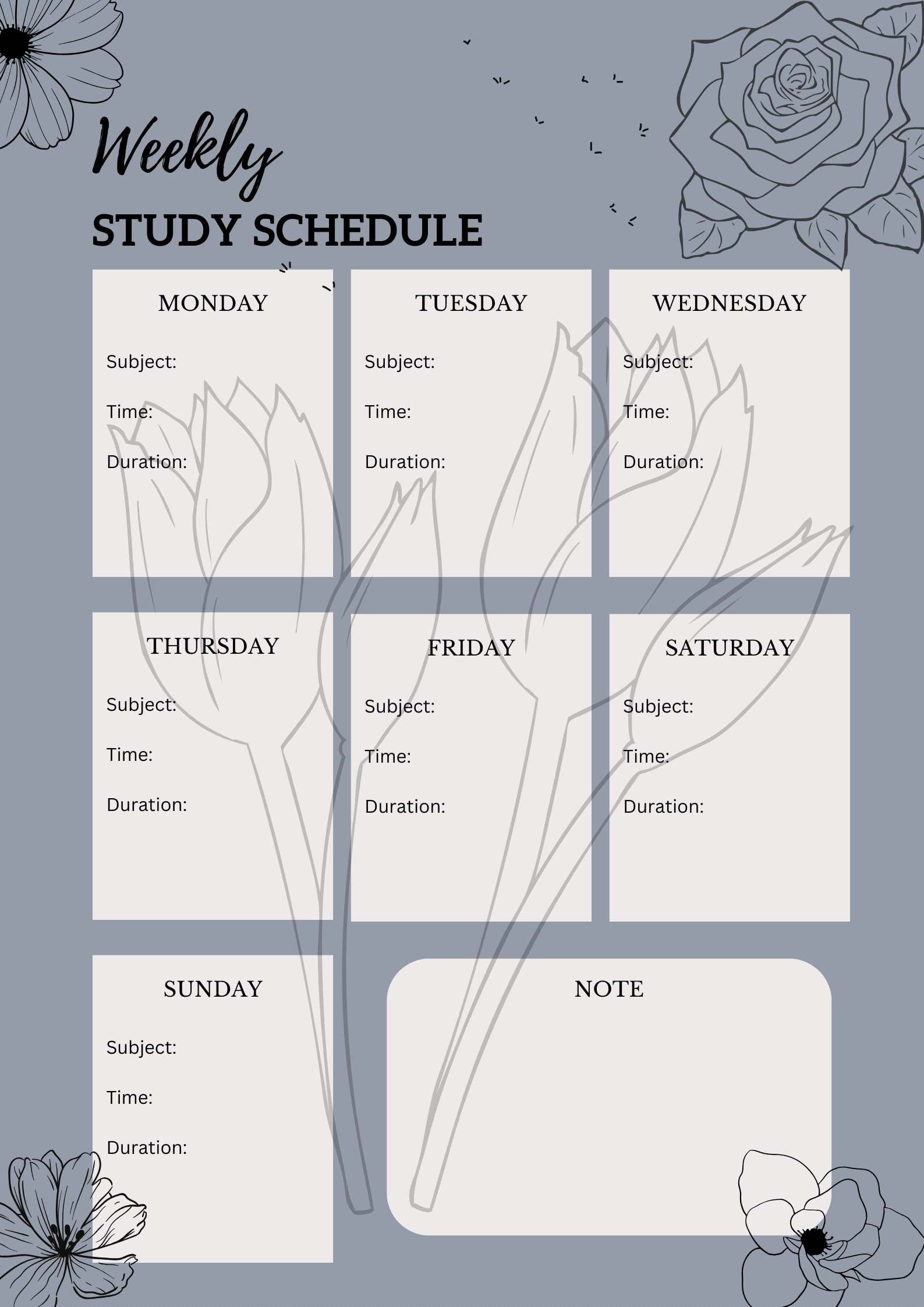 Weekly Study Schedule by coleenolitoquit Raket.PH