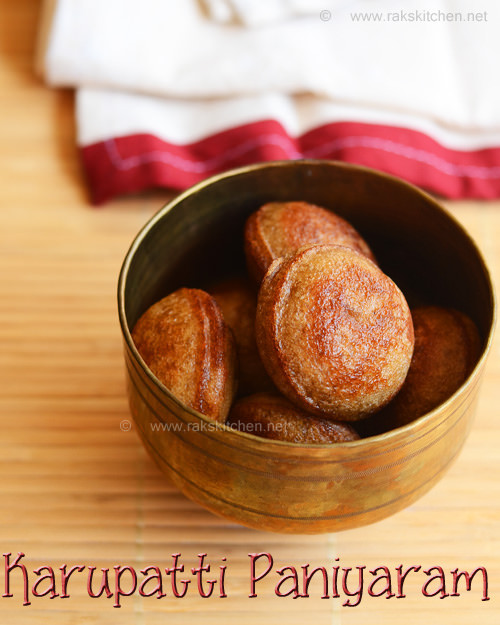 Karupatti paniyaram recipe, Easy palm jaggery paniyaram Raks Kitchen