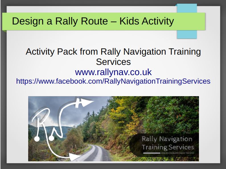 Kids Activity Pack Design a Rally Route Rally Navigation Training
