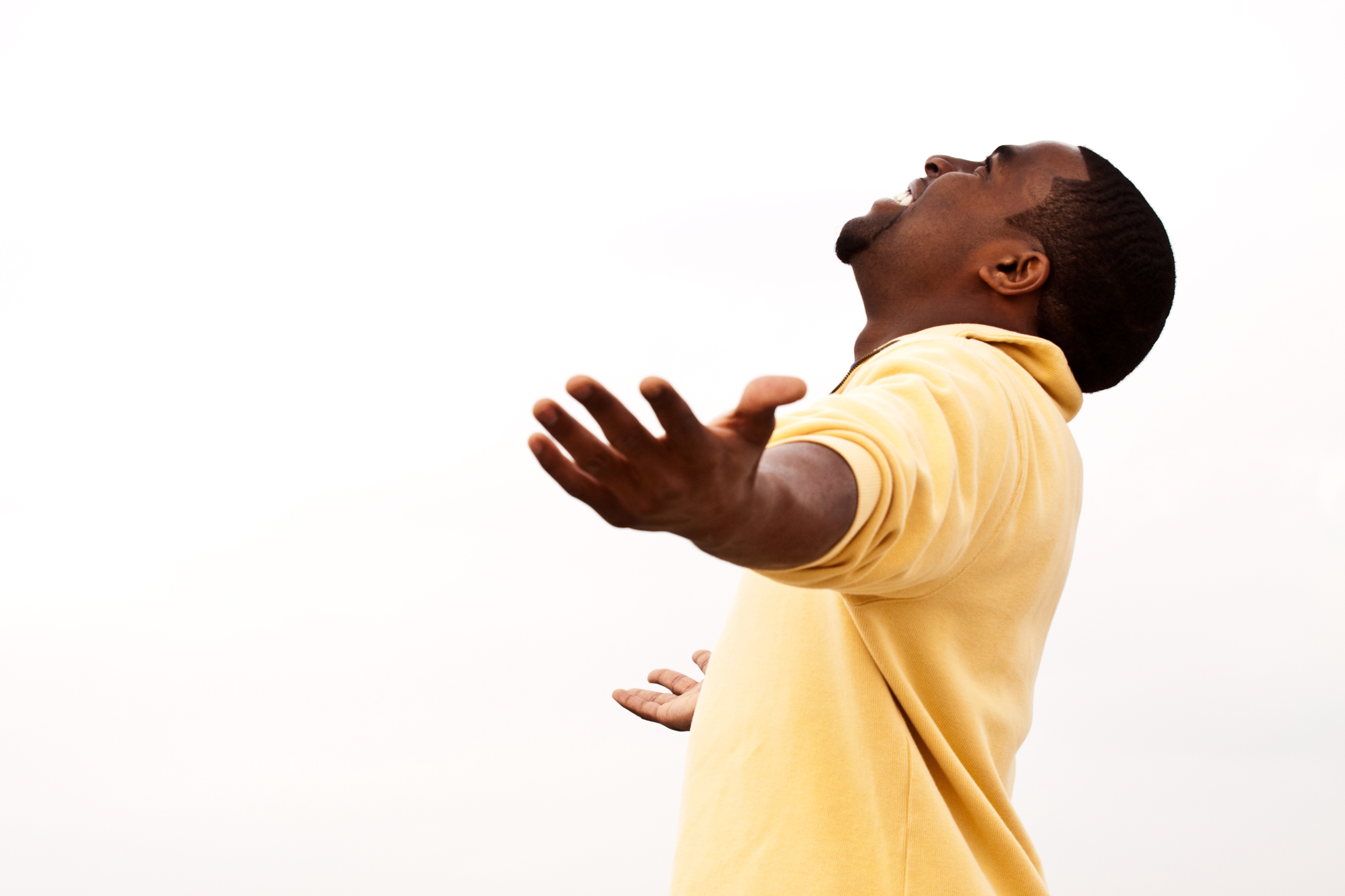 African American man with open arms. RALPH SMART INFINITE WATERS