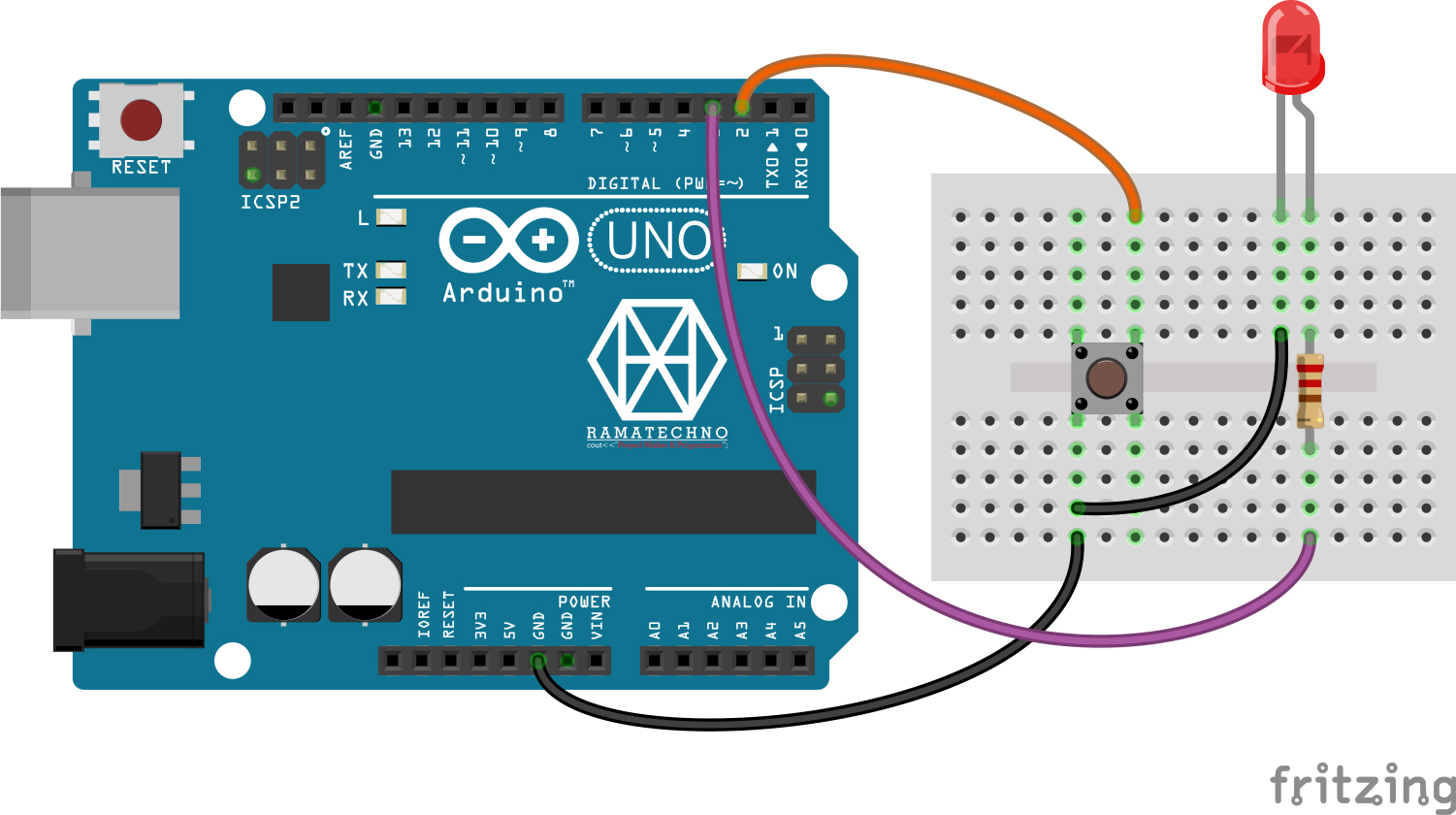 Rangkaian Push Button Arduino