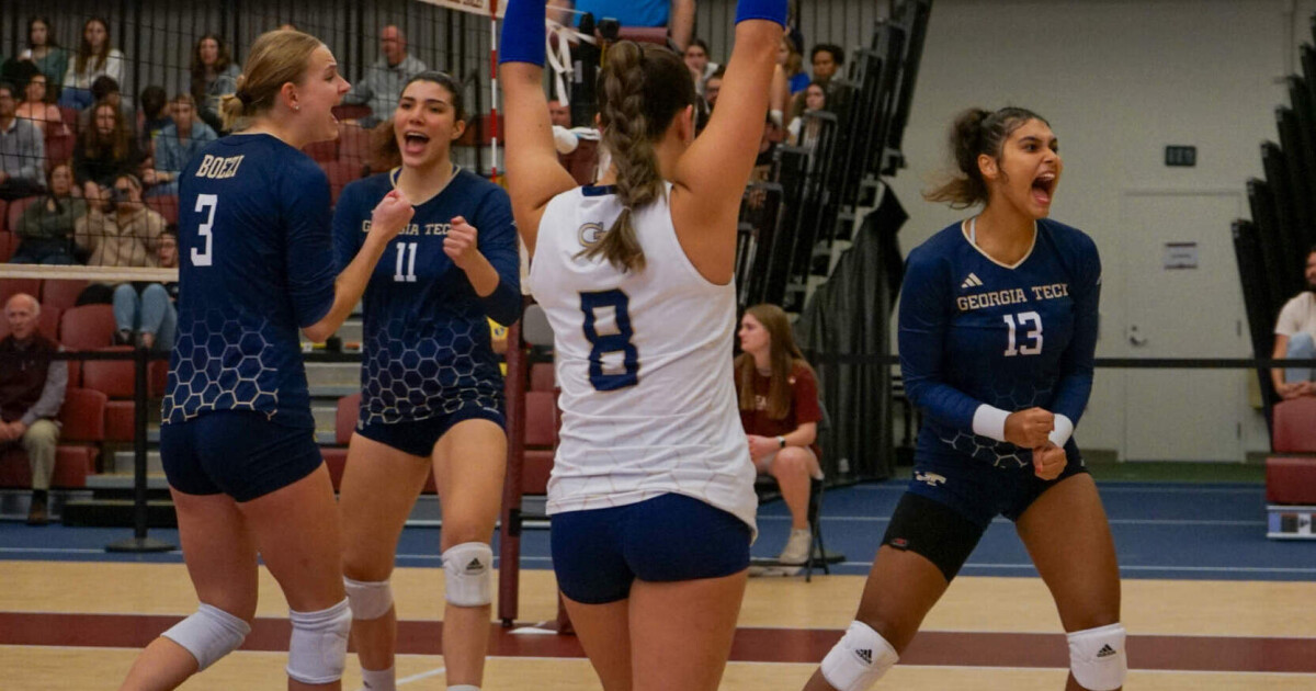 No. 11 Tech Volleyball Defeats Boston College in a Thrilling