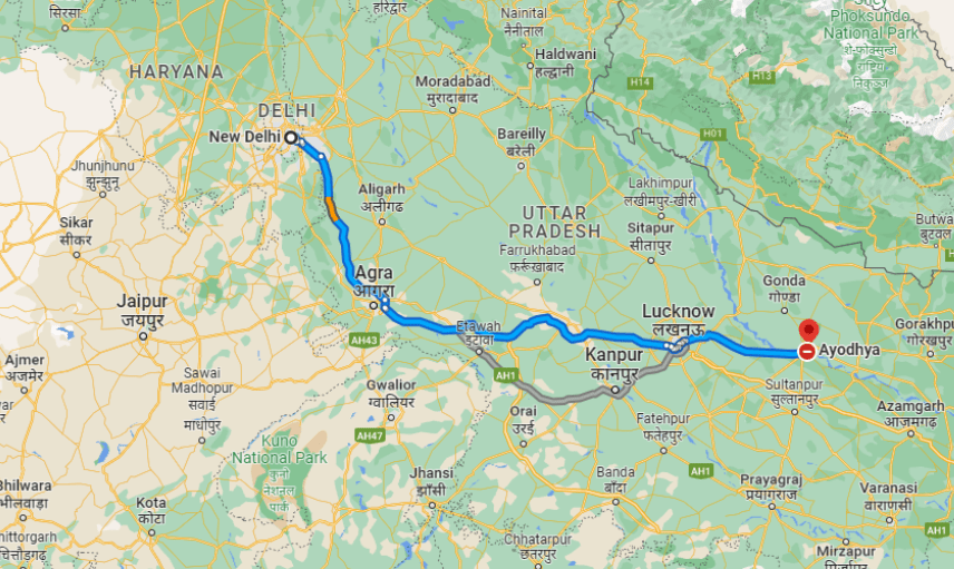 Delhi To Ayodhya By Bus बस के जरिए दिल्ली से अयोध्या