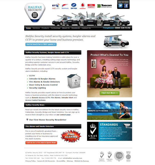 Halifax Security site Design and Branding