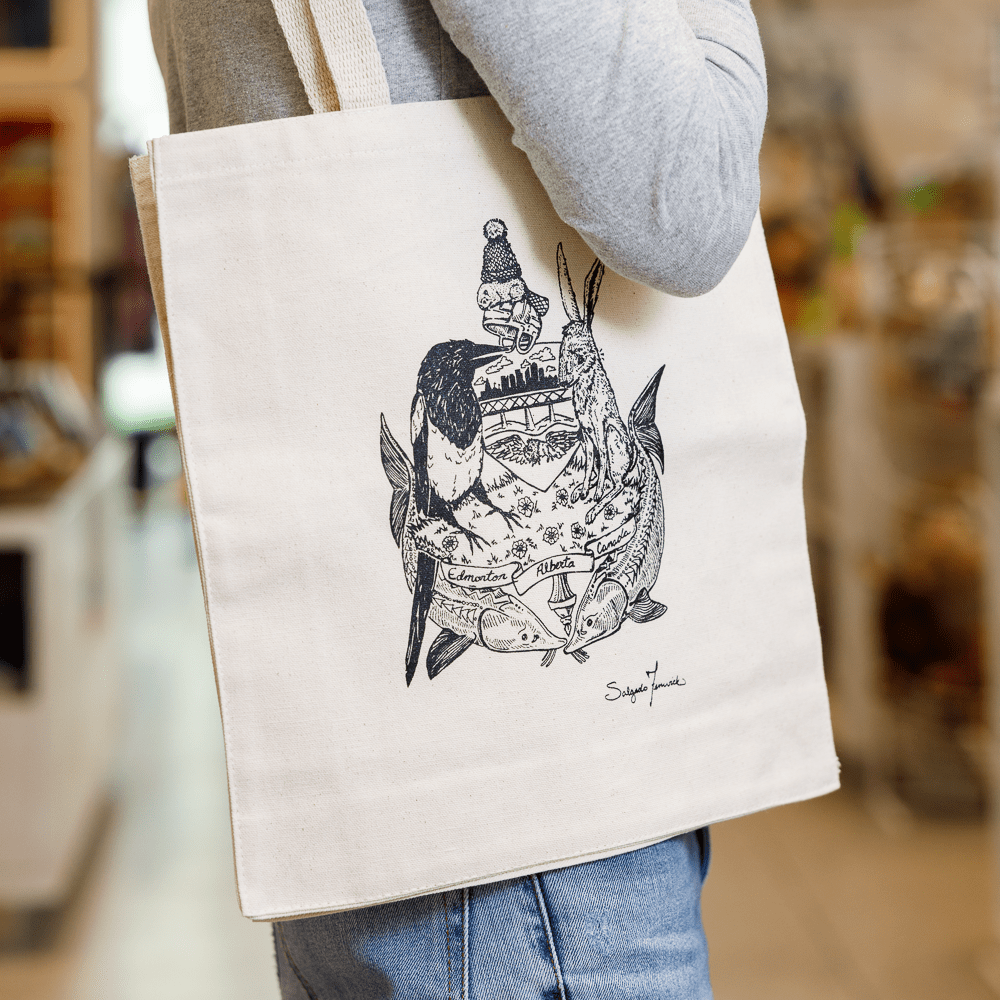 Edmonton Crest Canvas Tote Bag by Salgado Fenwick RAM Shop