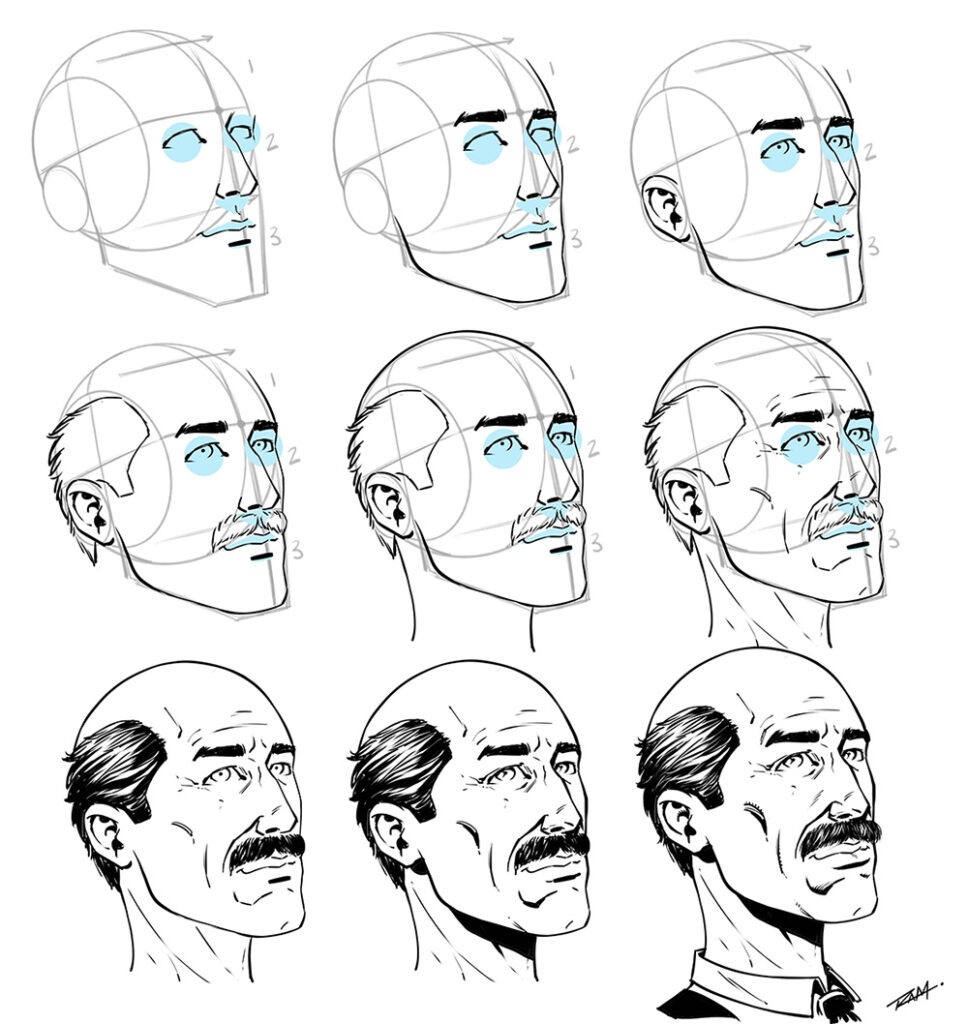 How to Draw Heads from Any Angle Step by Step Tutorial Ram