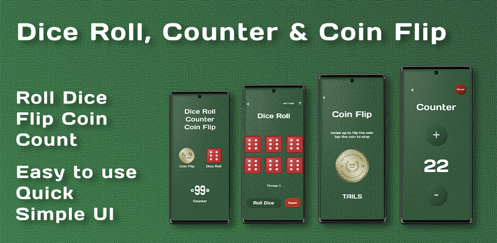 Dice Roll, Counter & Coin Flip RANstudio